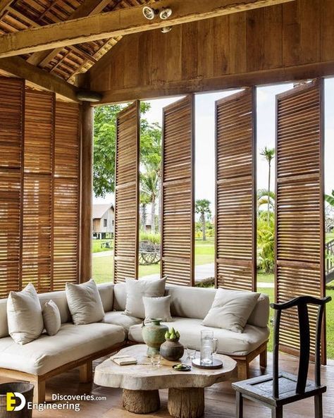 Tropical House Design, Bamboo House Design, Bali House, Bamboo Architecture, Tropical Architecture, Bamboo House, Tropical House, 인테리어 디자인, Interior Architecture