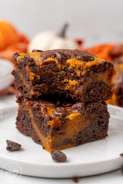 Brownie Mix With Pumpkin Puree, Healthy Snacks Winter, Pumpkin Swirl Brownies, Brownie Recipes Healthy, Pumpkin Oatmeal Cookies, Brownies From Scratch, Pumpkin Brownies, Make From Scratch, Chocolate Dishes