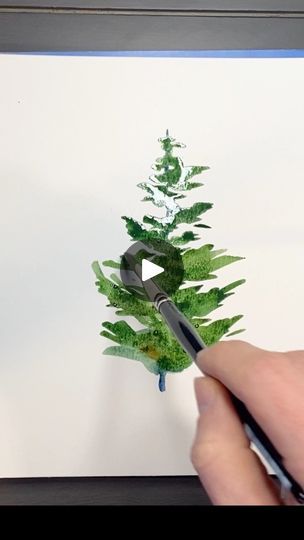 15K views · 407 reactions | Wet on dry watercolor technique for painting trees in middle distance (between the foreground and background). This method is especially useful for painting trees with a conical silhouette. The trick is to vary the branches - some shorter and some sticking out further than on a “perfect” Christmas tree. #watercolortrees #watercolortechnique #wetondry #howtowatercolor #evergreen | Always Wandering Art | Always Wandering Art · Original audio Watercolor Evergreen Trees How To Paint, Wet On Dry Watercolor, Watercolor Evergreen, Painting Trees, Watercolor Trees, Watercolor Techniques, Tree Painting, Remodel Ideas, Perfect Christmas