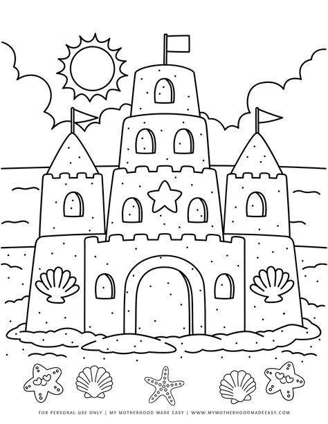 Summer Coloring Pages For Kids, Summer Coloring Sheets, Beach Coloring Pages, Summer Coloring, Paw Patrol Coloring Pages, Summer Printables, Summer Coloring Pages, Family Coloring, Unicorn Coloring Pages