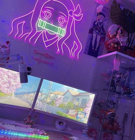 Nintendo Grl, Otaku Room, Anime Room, Gamer Girl, Game Room, Nintendo, Anime Art, Neon Signs, Anime