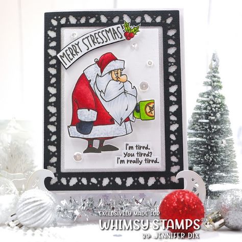 JenniferD's Blog: Whimsy Stamps 15th October Release - Merry Stressmas Whimsy Christmas, Jennifer Mcguire Ink, Stamps Collection, Whimsy Stamps, Scrapbooking Photo, Halloween Digital, Last Christmas, Shaker Cards, Holly Leaf