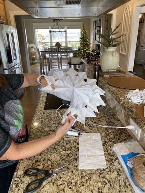 Lunch Bag Snowflakes, Bag Snowflakes, Happy Thanksgiving Friends, White Lunch, Thanksgiving Friends, Brown Paper Lunch Bags, Paper Snowflakes Diy, Brown Paper Bags, Surrounded By People