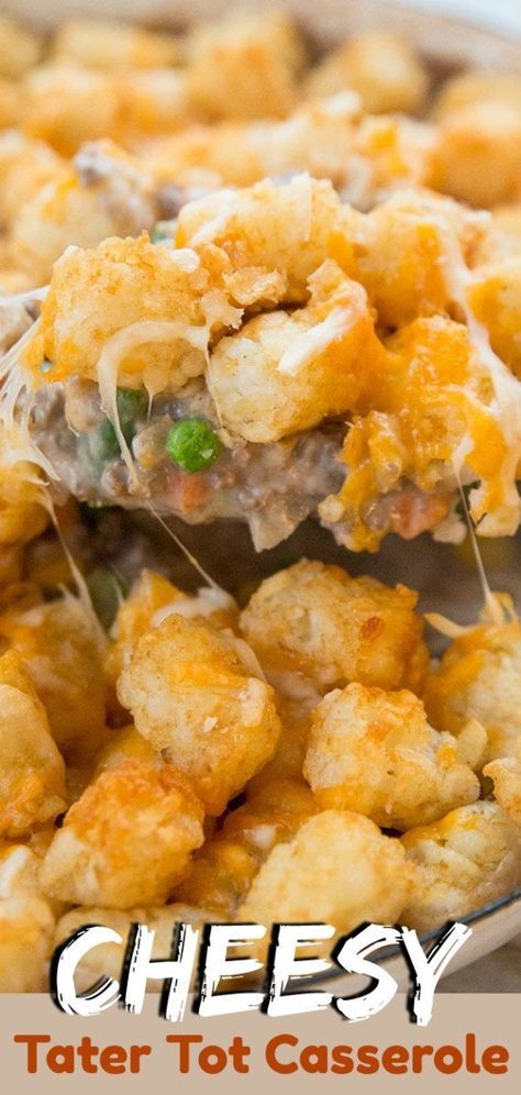 Tater Tot Recipe, Hamburger Tater Tot Casserole, Hamburger Hotdish, Cheesy Tater Tot Casserole, Tater Tot Hotdish, Hotdish Recipes, Tater Tot Casserole Recipes, Tot Casserole, Tater Tot Casserole