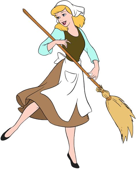 Clip art of Cinderella dancing with a broom #disney, #disneyprincess, #cinderella Cinderella Cleaning, Cinderella Drawing, Disney Dance, Cinderella Characters, Head Female, Cinderella Art, Cinderella Birthday Party, Pixar Characters, Cinderella Birthday