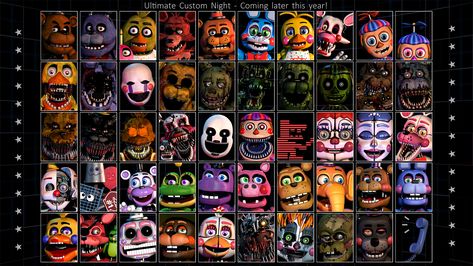 Ultimate Custom Night Fnaf Ucn Characters, Fnaf 1, Sister Location, Fnaf Characters, Fnaf Stuff, Fnaf Art, Horror Music, Movie Genres, Western Movies