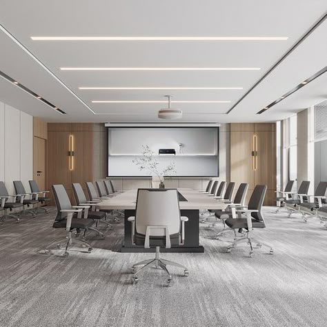 Boardroom Table Design, Modern Meeting Room, Meeting Room Design Office, Offices Interior, Contemporary Office Furniture, Conference Room Design, Office Wood, Meeting Hall, Meeting Room Design