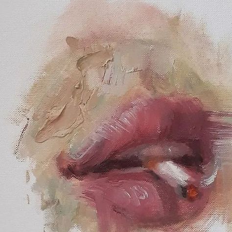 Myartisreal on Instagram: "Oil Sketch By @painting.allaprima  - 🎧 Discover the @myartisrealpodcast a narrative journey into the lives that shape art!  - #myartisreal #oilpainting #painting #oilpaint #artist #artblog #artgallery #artpodcast" Mouth Oil Painting, Oil Painting Makeup, Spill Art, Oil Painting Ideas, Oil Painting Aesthetic, Portrait Painting Tutorial, Oil Sketch, Narrative Art, Oil Painting Tutorial