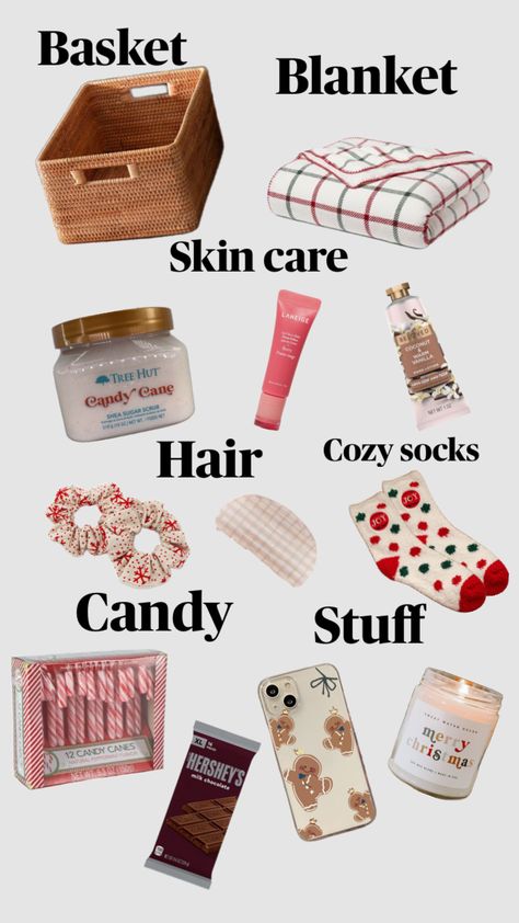 Warm Cozy Christmas, Xmas Gift Baskets, Cute Christmas Presents, Girly Christmas Gifts, Cute Christmas Ideas, Care Basket, Birthday Presents For Friends, Preppy Gifts, Holiday Baskets