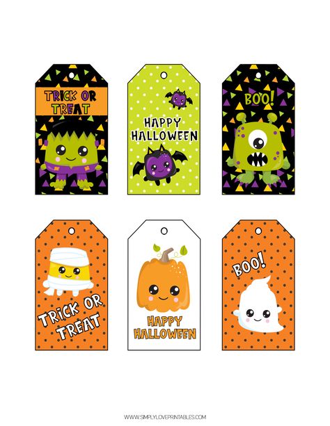 Halloween Gift Bag Tags Free Printable, Free Halloween Printables Tags, Happy Halloween Tags Free Printables, Halloween Tags Printables, Halloween Tags Printables Free, Halloween Tags For Treat Bags, Halloween Candy Wrappers, Halloween Toppers, Halloween Labels Printable