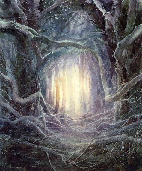 Alan Lee Art, Tolkien Artwork, Harry Potter Art Drawings, Alan Lee, John Howe, Alchemy Art, Fantasy Tree, Middle Earth Art, Tolkien Art