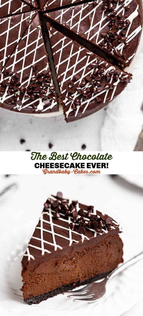 The BEST Chocolate Cheesecake Chocolate Eruption Cheesecake Recipe, Americas Test Kitchen Cheesecake, Baked Chocolate Cheesecake Recipe, Triple Chocolate Cheesecake Recipe, Hersheys Cheesecake, Cheesecake Factory Chocolate Cheesecake, Chocolate Cheesecake Recipe Easy, Cheesecake Recipes Chocolate, Cheesecake Scones