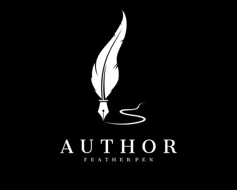 Feather Pen Logo, Pen Logo, Writer Logo, Feather Quill Pen, Icon Widget, Feather Quill, Feather Pen, Quill Pen, Vector Logo Design