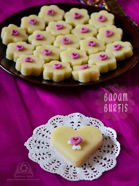 Badam Burfi By Aparna  1:39 AM // 12 commentsBadam Burfi Burfee Ideas, Fusion Mithai, Eid Table, Diwali Special Recipes, Perfect Vanilla Cake, Diwali Sweets Recipe, Fancy Foods, Diwali Recipes, Butter Cookies Easy