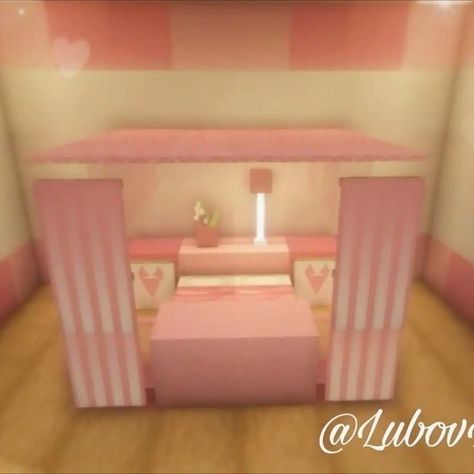 Pink Modern Bedroom, Minecraft Bedroom Ideas Game, Minecraft Bedrooms, Easy Drawing Ideas For Beginners, Case Minecraft, Drawing Ideas For Beginners, Rumah Minecraft Sederhana, Easy Drawing Ideas, Minecraft Interior Design