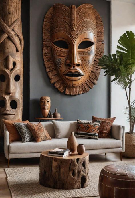 45 Chic & Modern Boho Living Room Ideas To Copy Modern Boho Living Room Ideas, Afro Design, African Decor Living Room, African Living Rooms, Afrocentric Decor, Boho Living Room Ideas, Africa Art Design, African Inspired Decor, African House