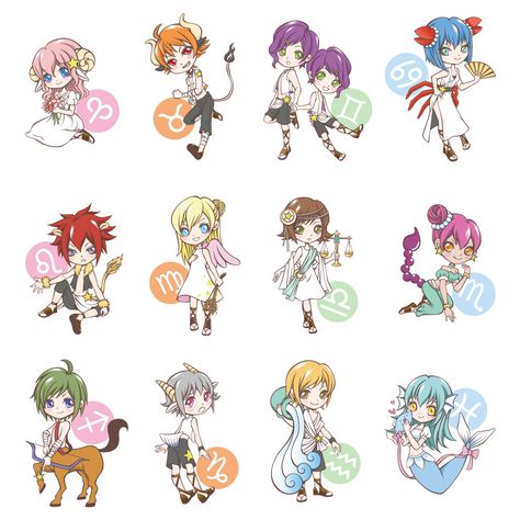 zodiac - Pattern ideas Zodiac Characters, Anime Zodiac, Images Kawaii, 12 Zodiac, Zodiac Star Signs, Zodiac Art, Zodiac Horoscope, Pisces Zodiac, Astrology Zodiac