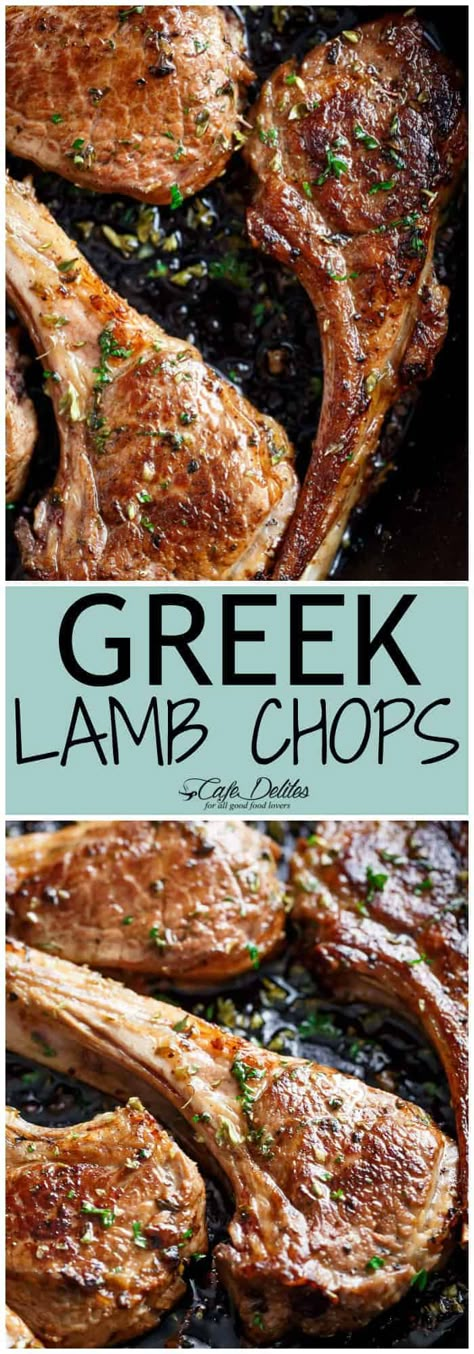 Greek Lamb Chops - Cafe Delites Greek Lamb Chops, Greek Lamb, Lamb Dinner, Lamb Steaks, Lamb Chop Recipes, Greek Restaurant, Lamb Chop, Cafe Delites, Lamb Dishes