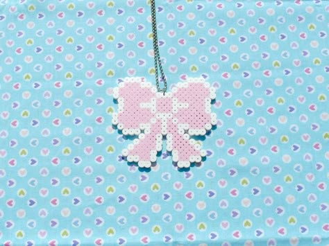 #perler Small Sanrio Perler Beads, Pink Perler Beads Ideas, Ironed Beads Ideas, Sanrio Perler Bead Patterns Cinnamoroll, Sanrio Characters Perler Beads, Kawaii Fuse Bead Patterns, Cute Perler Bead Ideas Kawaii, Easy Perler Beads Ideas 3d, Coquette Perler Beads