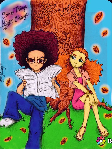 Huey X Jasmine, Jasmine And Huey, Ed And Rummy Boondocks, Jazmine Boondocks Icon, Boondocks Jazmin, Jasmine Dubois Boondocks, The Boondocks Cartoon, Adult Swim, Cartoon Art