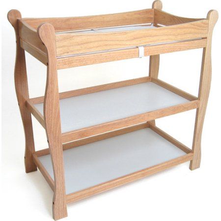 Badger Basket Sleigh Style Changing Table, Natural, Brown Wood Changing Table, Kids Play Table, Change Table, Changing Tables, Big Kid Bed, Baby Changing Table, Changing Table Dresser, Baby Changing Tables, Toy Storage Boxes