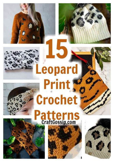 15 Leopard Print Crochet Patterns Crochet Leopard Print, Crochet Patterns For Hats, Leopard Crochet, Crochet Leopard, Crochet Patterns For Babies, Animal Crochet Patterns, Trendy Hats, Hats Crochet, Leopard Clutch