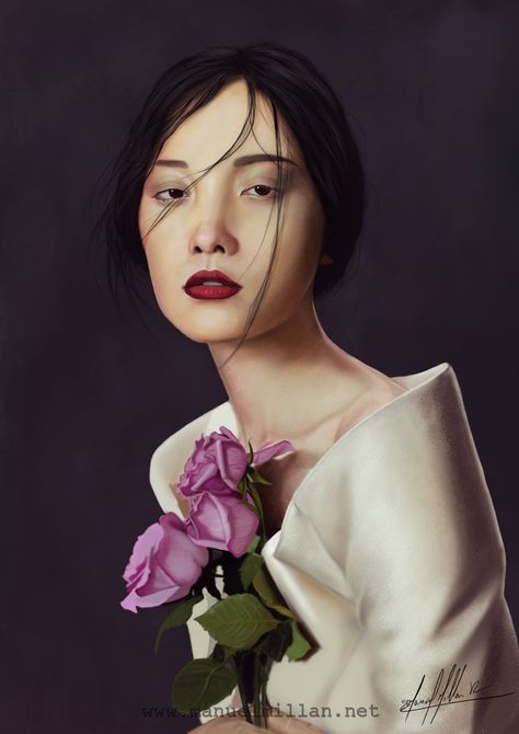 Portraits, Manuel Millán on ArtStation at https://www.artstation.com/artwork/Ao5oN Portrait Flowers, Woman With Flowers, Fine Art Portrait Photography, Fine Art Portraits, Beauty Shoot, Beauty Portrait, Fashion Portrait, Portrait Inspiration, 인물 사진