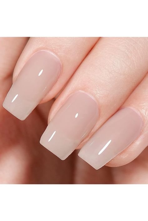 AILLSA Jelly Gel Nail Polish - Sheer Grey Gel Polish Nude Translucent Soak Off U V Gel Polish Neutral Color Nail Gel Polish for Nail Art Manicure DIY at Home 0.51 Fl Oz /GB46 Jelly Nude Nails, Gel Nails For Spring, French Manicure At Home, Grey Gel Nails, Nude Gel Polish, Jelly Gel Nail Polish, Nail Art French, Gel Nails At Home, Manicure Diy