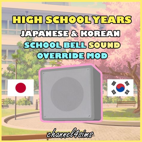 Sims Videos, Korean School, Japanese High School, Sims 4 Cas Mods, The Sims 4 Skin, Sims 4 Anime, Bell Sound, Sims 4 House Plans, Sims 4 Cc Makeup