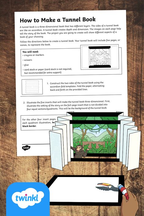 Tunnel Books Ideas, Tunnel Book Template, Tunnel Book Tutorial, Tunnel Books, Art Classroom Management, Tunnel Book, Book Art Projects, Book Craft, Middle School Art Projects