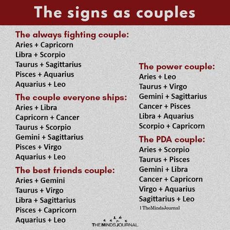 Best Zodiac Couples, Zodiac Signs Couples, Gemini And Sagittarius, Zodiac Love Compatibility, Aries Zodiac Facts, Zodiac Signs Chart, Scorpio Zodiac Facts, Libra Zodiac Facts, Zodiac Relationships