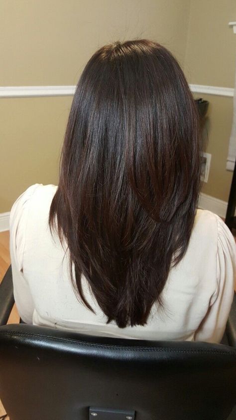 V Cut Hair, Cut Hairstyles, Hairstyles For Layered Hair, Haircuts For Medium Hair, Haircuts Straight Hair, Hair Stylist Life, Long Layered Hair, Haircuts For Long Hair, Long Straight Hair