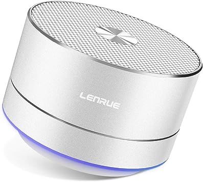 LENRUE Bluetooth Speaker, Mini Portable Speakers with LED Lights, Enhanced Bass, Built-in Mic, 5 Hour Playtime, Wireless Speaker for iPhone, iPad, Samsung, Laptops, Tablets, Car, Home (Silver) Bluetooth Speakers Design, Small Bluetooth Speaker, Samsung Laptop, Mini Bluetooth Speaker, Portable Speakers, Speaker Design, Car Home, Led Ring Light, Wireless Speaker