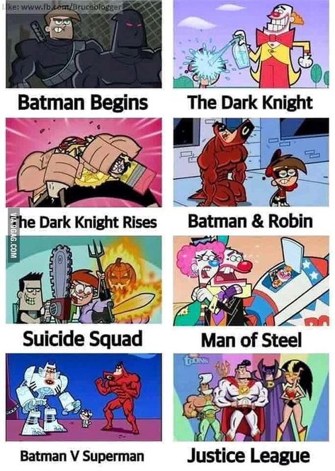 Superhero movies in Fairly OddParents Timmy Turner, Fairly Oddparents, Superhero Memes, Batman Begins, Batman Funny, Dc Memes, Batman V, Fresh Memes, Batman And Superman