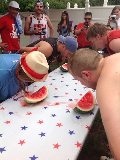 Watermelon eating contest!! Watermelon Eating Contest, Eating Contest Ideas, Feild Day, Watermelon Festival, Burger Party, Eating Watermelon, Toddler Themes, Block Party, 10th Birthday