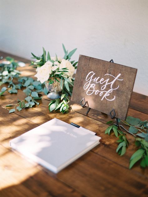 Modern Greenery Wedding, Wedding Guest Book Table, Modern Greenery, Guest Book Table, Book Table, Mod Wedding, Gift Table, Wedding Candles, Greenery Wedding