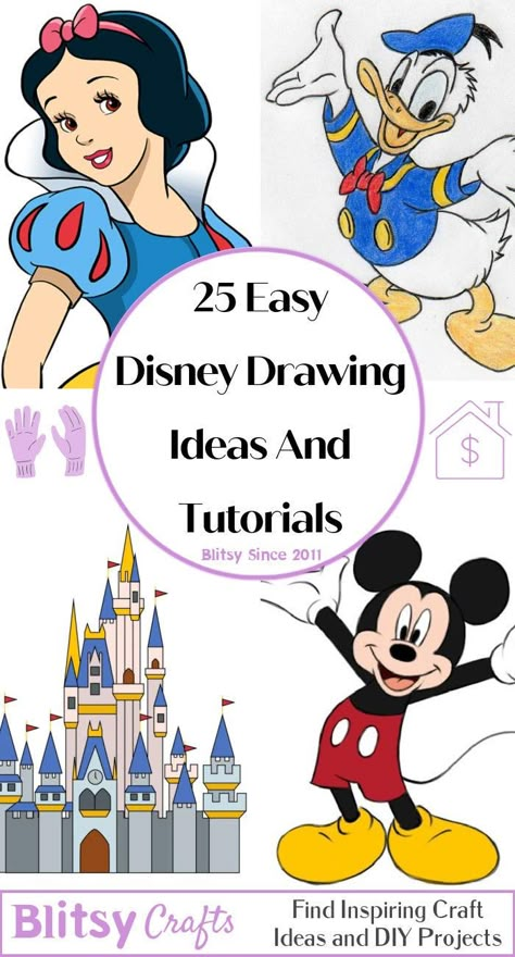 Easy How To Draw Disney Characters, Disney Art Drawings Easy Step By Step, Cute Easy Drawing Ideas Cartoon Characters, Easy Disney Characters To Draw, Disney Cartoon Characters Drawing, How To Draw Disney Characters, Disney Drawings Easy, Disney Drawing Ideas, Drawing Ideas Disney