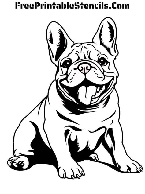 Free Printable French Bulldog Stencils - Free Printable Stencils French Bulldog Stencil, Studio Mural, French Bulldog Silhouette, Free Printable Stencils, French Bulldog Drawing, Bulldog Silhouette, Printable Stencils, Htv Ideas, Bulldog Clipart