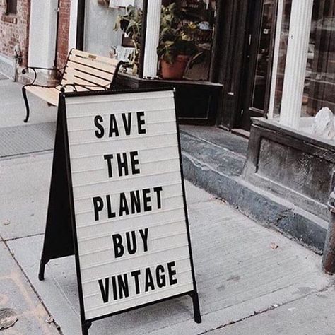 Save the planet. Buy vintage.  Sustainable Lifestyles // Eco-Friendly Living Thrifting Quotes, Sustainable Fashion Quotes, Second Hand Fashion, Vintage Quotes, Sustainable Lifestyle, Save Earth, Fashion Quotes, Eco Fashion, Vintage Store