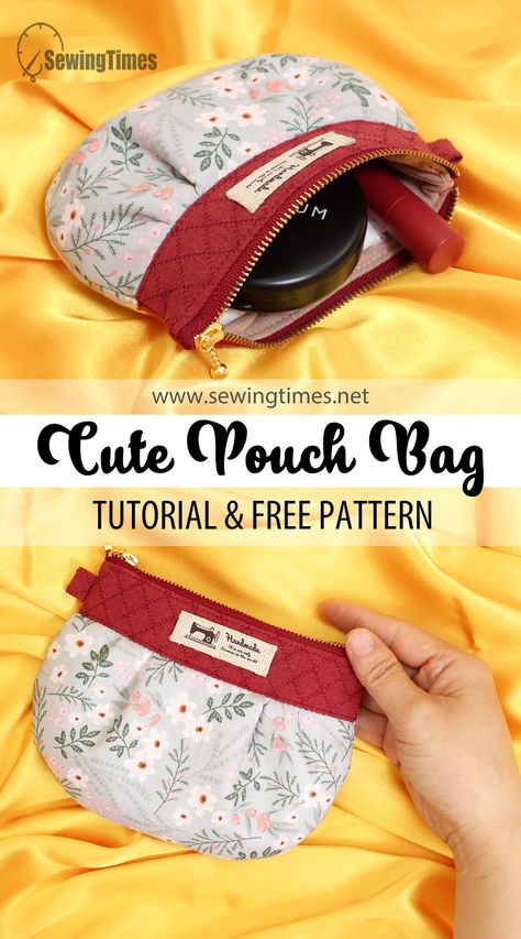 DIY CUTE POUCH BAG | Small Purse Free Pattern & Tutorial [sewingtimes]