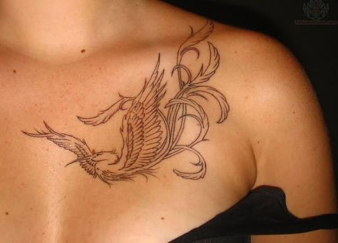 Heron Collar Bone Tattoo is listed (or ranked) 3 on the list 25 Stunning Collar Bone Tattoo Ideas Bird Of Paradise Tattoo, Collarbone Tattoos, Clavicle Tattoo, Phoenix Bird Tattoos, Vogel Tattoo, Bone Tattoo, Paradise Tattoo, Bone Tattoos, Collar Bone Tattoo