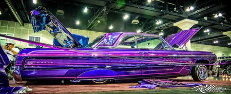 purple candy Lifestyle Club, 1957 Chevy Bel Air, Lowrider Art, Custom Cars Paint, Lowrider Cars, Chevy Bel Air, Sweet Cars, Double Trouble, Family Car