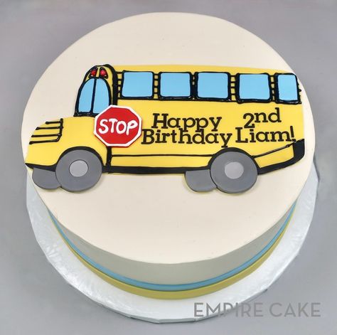 School Bus Cake Birthday, Bus Theme Cake, School Bus Cake, Bus Cake, Book Birthday Parties, Book Birthday, Korean Cake, Diy Birthday Decorations, Happy 2nd Birthday