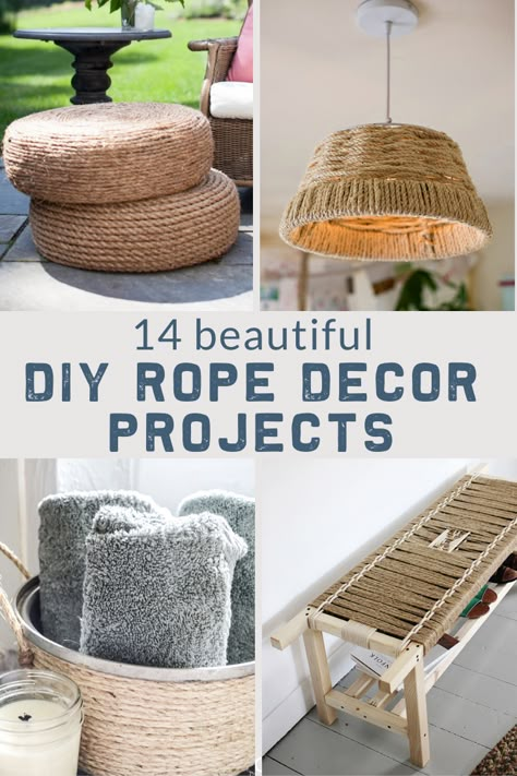 Jute Webbing Ideas, Diy Jute Rope Projects, Twine Rope Crafts, Rope Diy Ideas Home Decor, Diy Rope Projects, Jute Bowl Diy, Cotton Rope Diy, Rope Baskets Diy Tutorials Video, Diy Rope Crafts