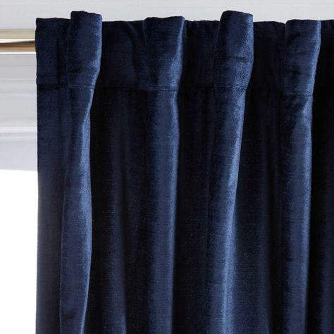 Nwt Navy Blue Curtain From Quince! Looking To Elevate Your Room To Dark Academia For Autumn? This Curtain Is Perfect For That! Please Note That This Is Only A Single Panel. These Are Not A True Room Darkening Curtain, But They Will Block Out A Lot Of Light. Quince Blue, Dark Blue Curtains, Single Panel Curtain, Navy Curtains, Navy Blue Curtains, Goose Down Pillows, Velvet Drapes, Heavy And Light, Linen Sheet Sets