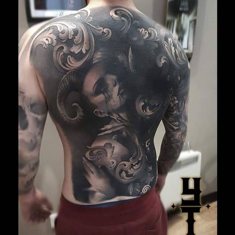 Tattoos Drawing, Hyper Realistic Tattoo, Full Tattoo, Draw Painting, Full Back Tattoos, Religious Tattoos, Back Tattoos For Guys, Full Body Tattoo, Greek Tattoos