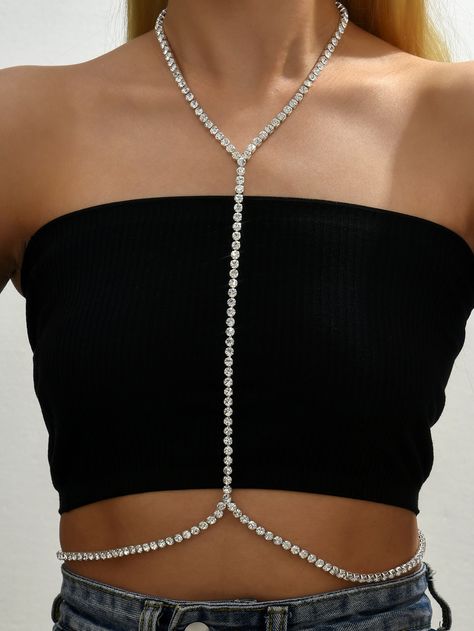 Body Chain Miçanga, Movie Jewelry, Body Chain Harness, Leg Chain, Fancy Jewellery Designs, Body Chains, Rhinestone Decor, Fancy Jewellery, Beaded Accessories