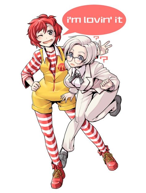 Colonel Sanders, Ronald McDonald Wendy Anime, Gender Bend, Mc Donald's, King Anime, Cartoon Characters As Humans, Alt Art, Mc Donald, Rule 63, Human Logo