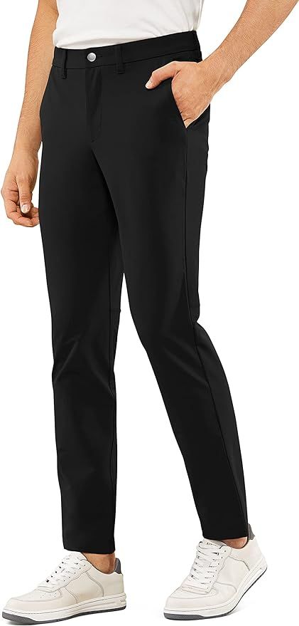 CRZ YOGA Men's Stretch Golf Pants - 31"/33"/35" Slim Fit Stretch Waterproof Outdoor Thick Golf Work Pant with Pockets Mens Athletic Pants, Crz Yoga, Yoga Stretches, Golf Pants, Ripstop Fabric, Yoga For Men, Waterproof Outdoor, Mens Golf, Slim Pants