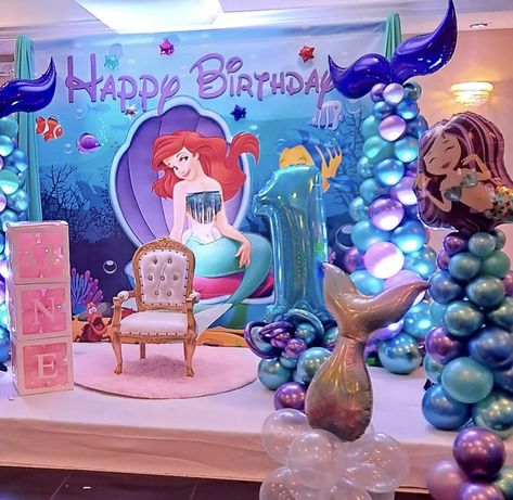 Disney Princess Mermaid Ariel -Personalized Backdrop from BannersbyRoz.com Designed, Printed and Shipped. Ariel The Little Mermaid Party, Little Mermaid Centerpieces, Mermaid Backdrop, Personalized Backdrop, Ariel Birthday Party, Princess Mermaid, Mermaid Birthday Party Decorations, Mermaid Theme Birthday Party, Ariel Birthday